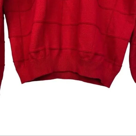 IZOD MEN'S RED KNIT LONG SLEEVE PULL-OVER SWEATER SIZE LARGE-EUC - Picture 2 of 7